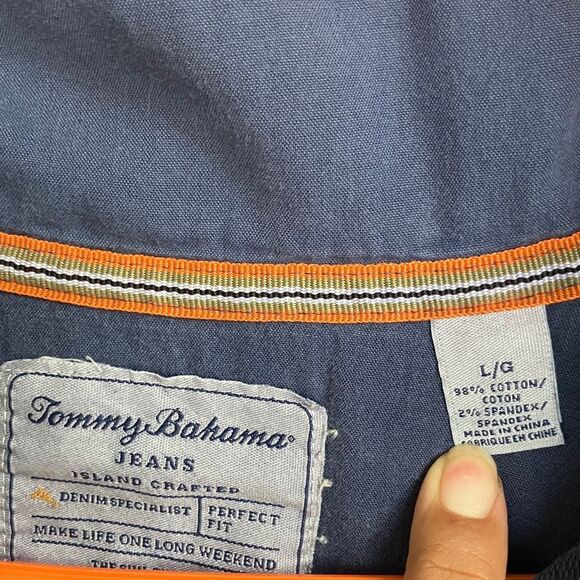 Tommy Bahama Men's Deep Blue Quarter Zip-Up Sweater L #719 - Picture 2 of 7